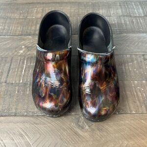 Dansko Multi Ripple Colorful Professional Clogs Shoes Size 40 9.5 10 Multi Color